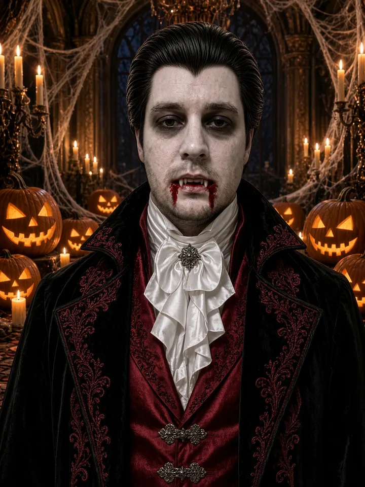 Vampire costume: "this was my halloween costume"