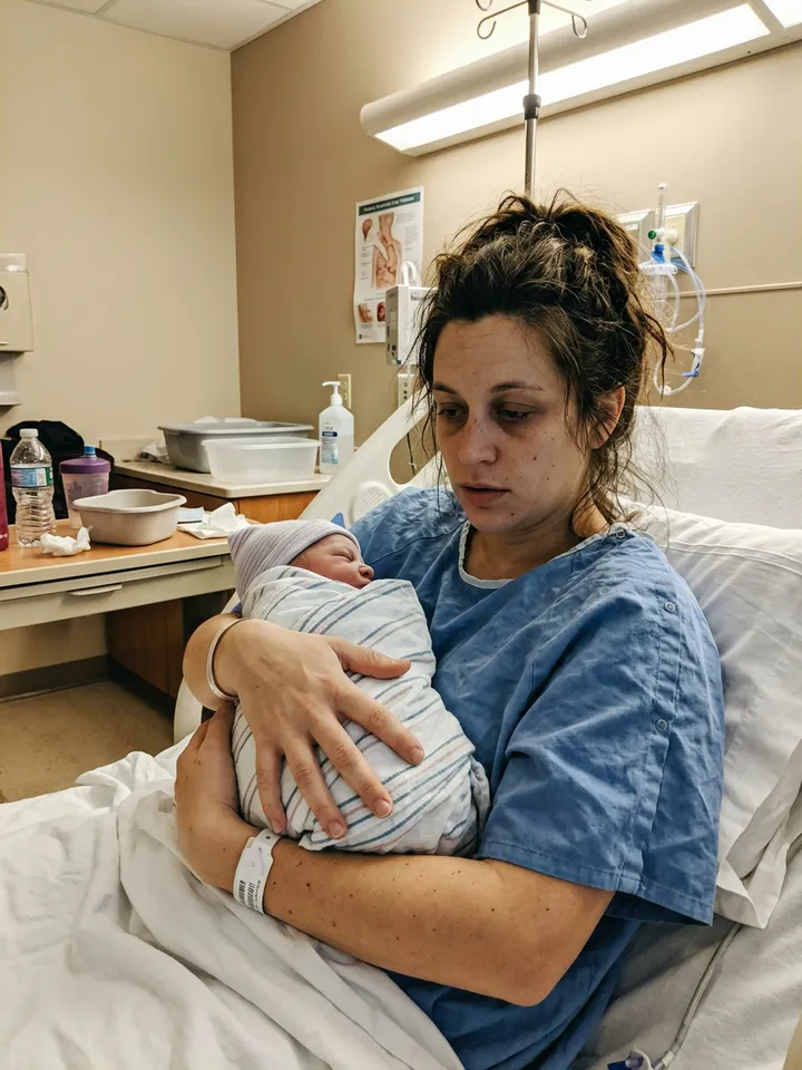 Slide 5: the real photo in a plain hospital room