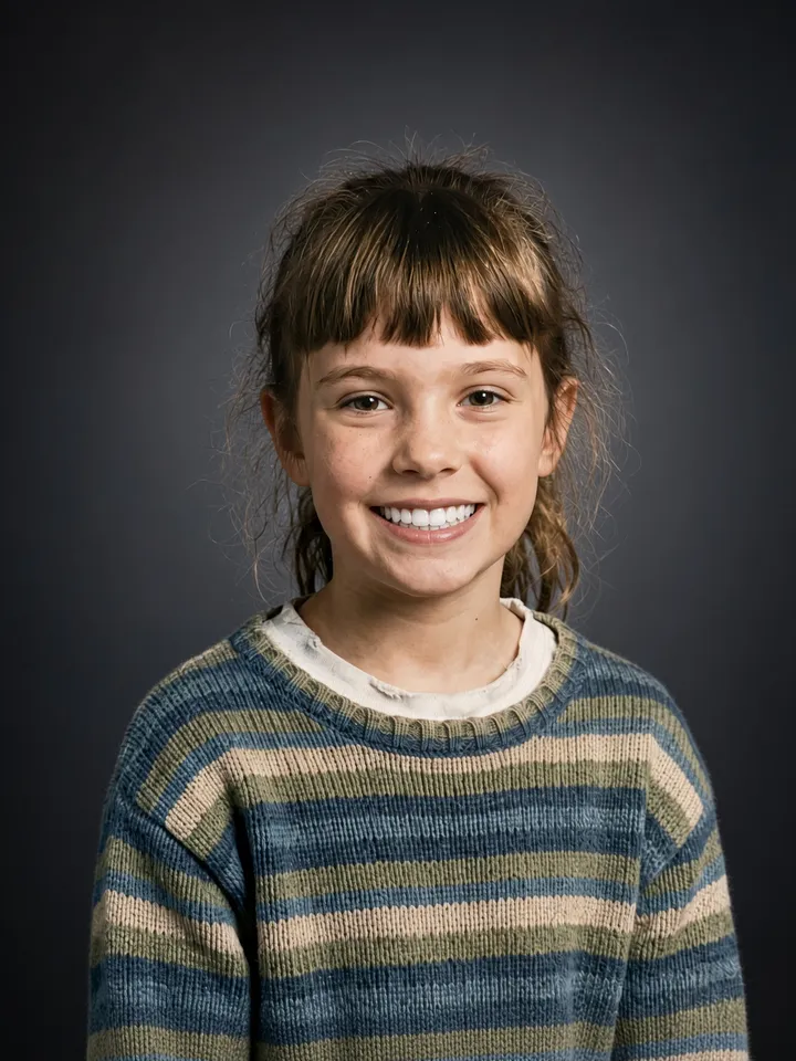 Slide 3: the blazer is gone, a striped sweater
